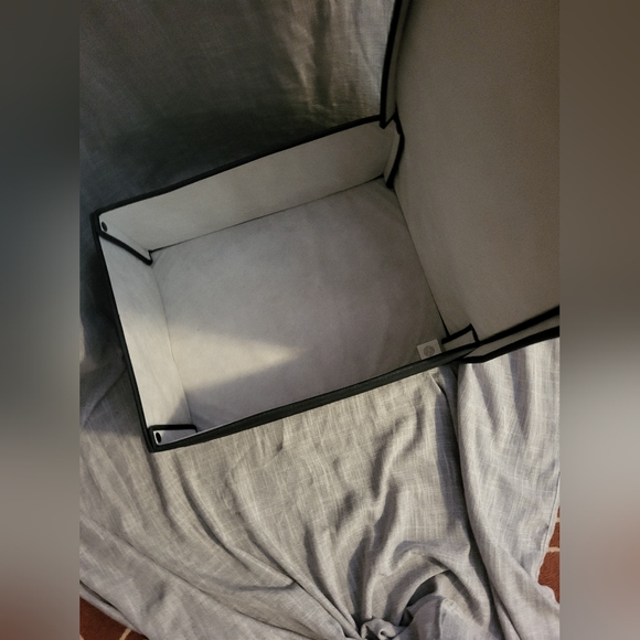 NWT Denim Cotton Blend Rectangular Storage Drawer with Handle, Set of 2 - Picture 6 of 12